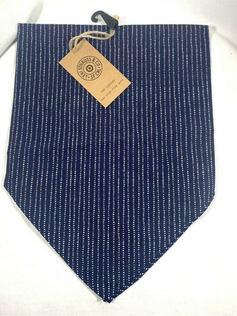Levi's Navy Blue Striped Bandana Scarf